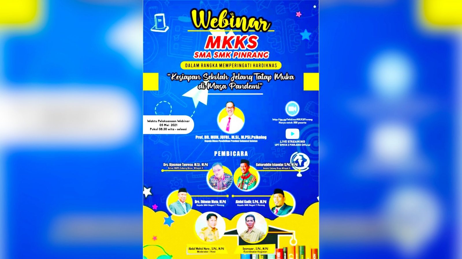 Prof Jufri Didaulat sebagai Keynote Speaker di Webinar Persiapan PTM, MKKS SMA/SMK Pinrang