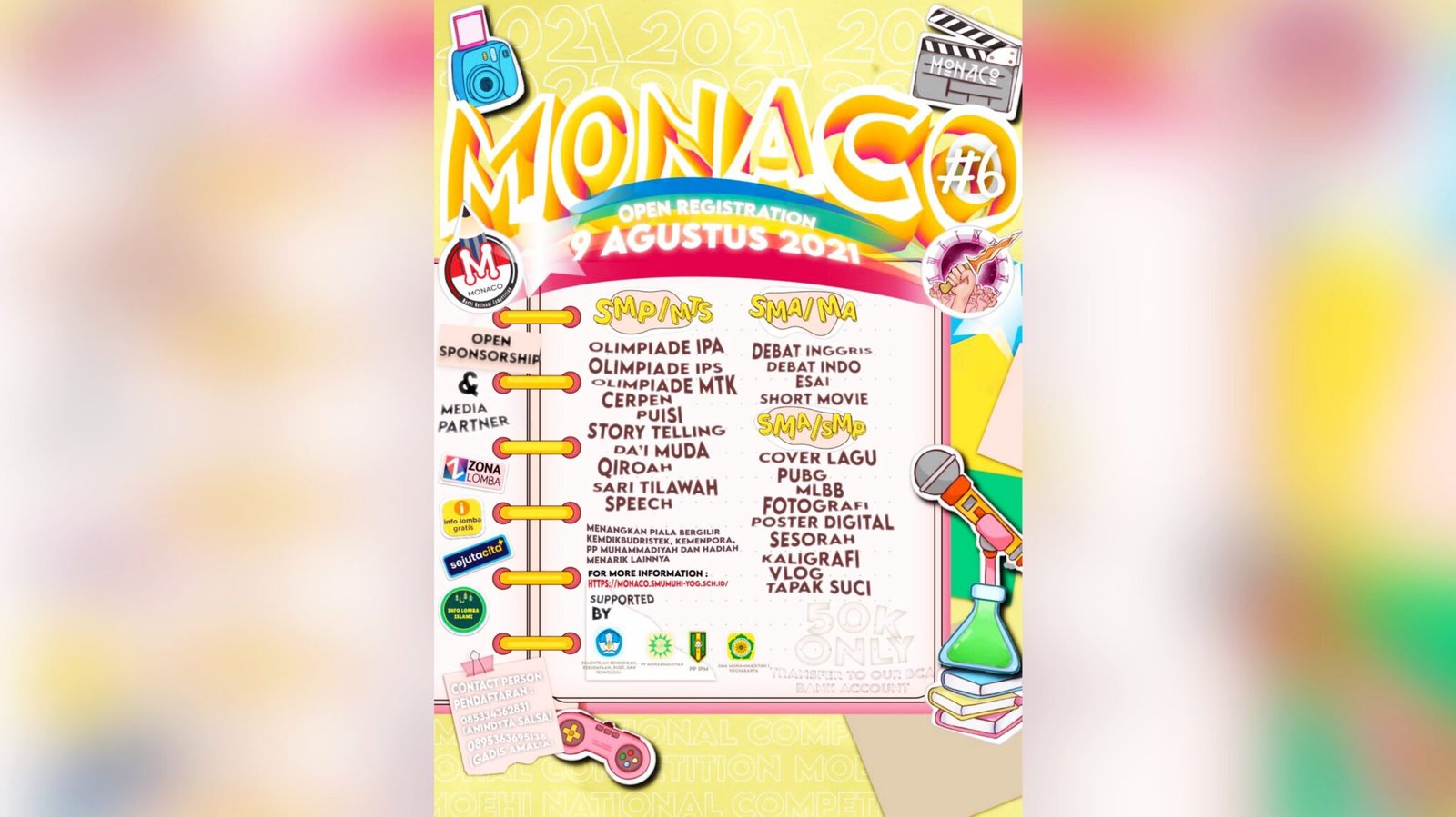 Pendaftaran Moehi National Competition 2021 untuk Pelajar Indonesia Mulai Dibuka