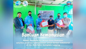 PDAM Makassar Salurkan Bantuan Kemanusiaan Korban Kebakaran di Lepping
