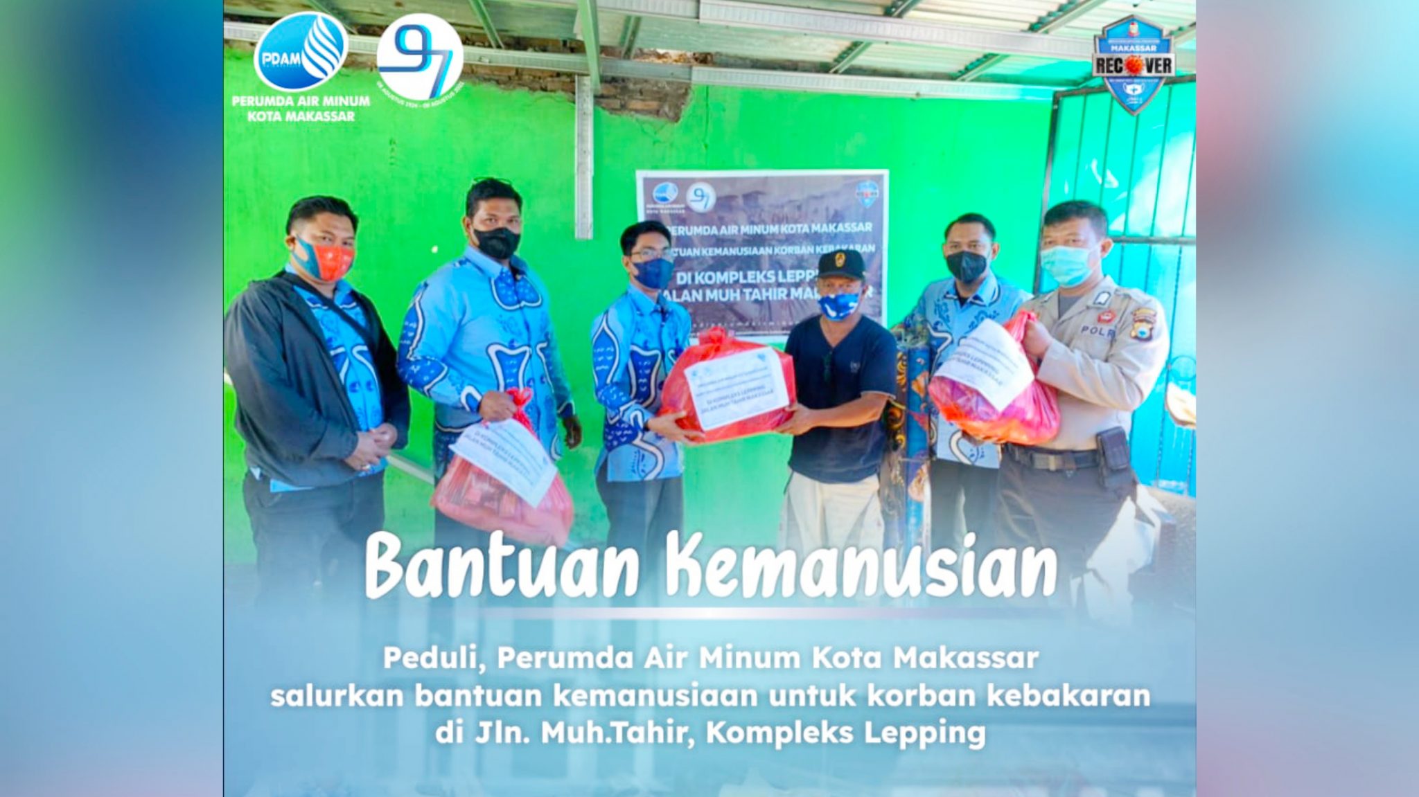 PDAM Makassar Salurkan Bantuan Kemanusiaan Korban Kebakaran di Lepping
