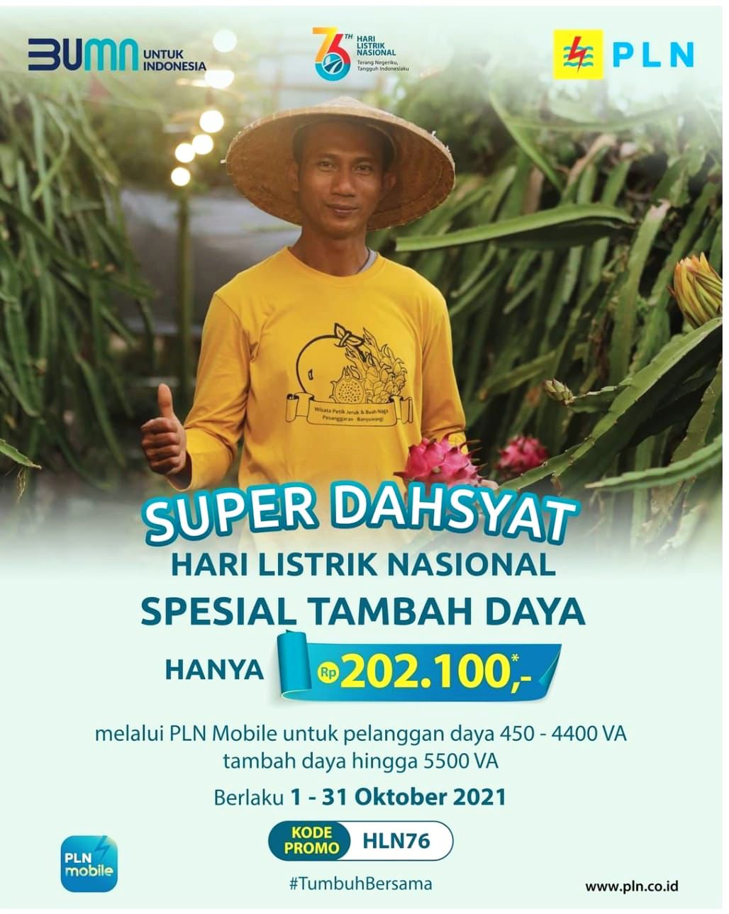 Harlitnas ke-76, PLN Luncurkan Promo Super Dahsyat Tambah Daya Hanya Rp202.100