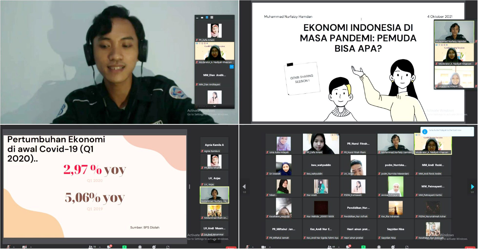Deputi Pendidikan GenBI UINAM Gelar Sharing Session Bahas Ekonomi di Masa Pandemi
