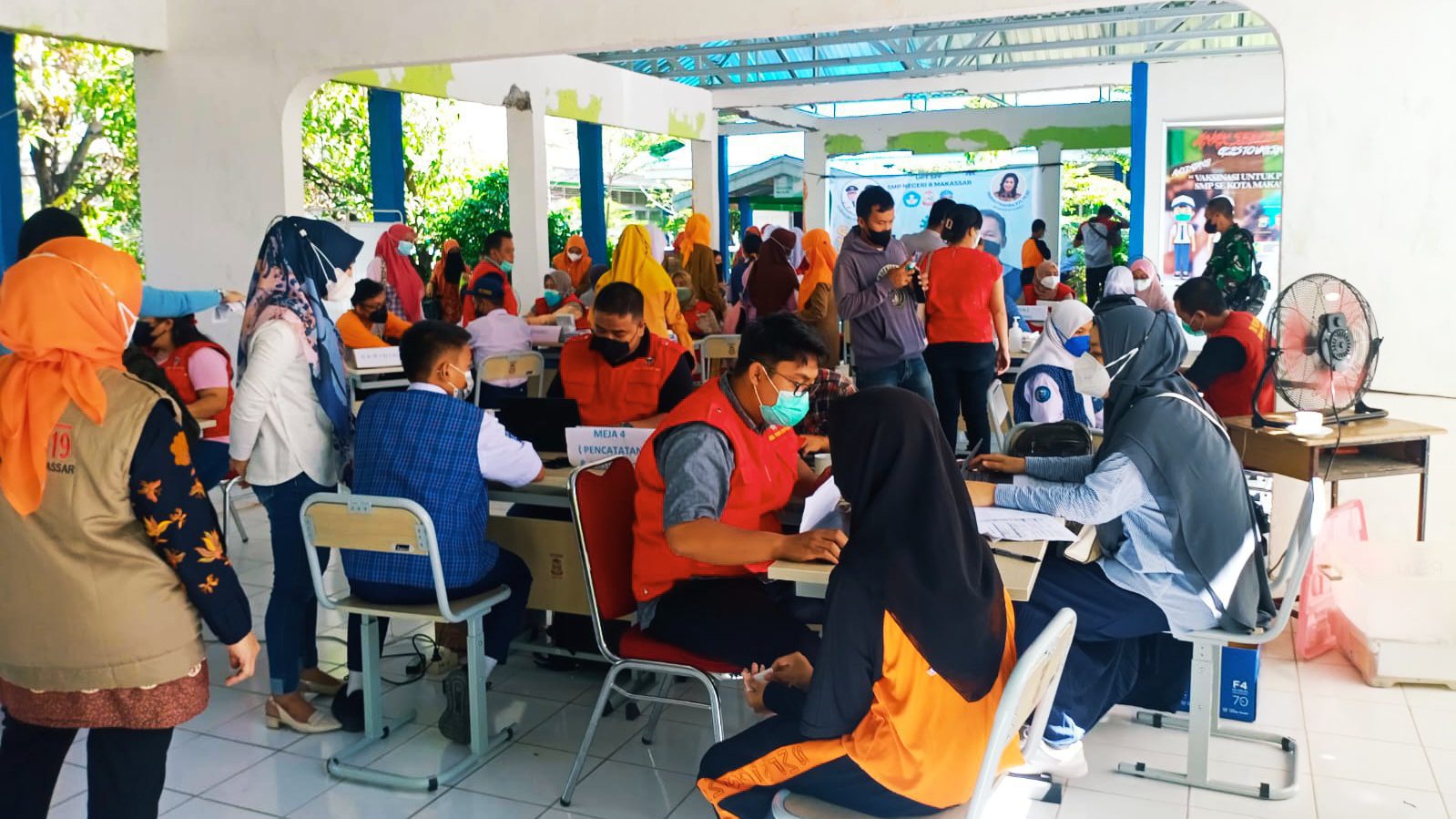 2.544 Pelajar SMP Ikuti Vaksinasi Polsek Manggala