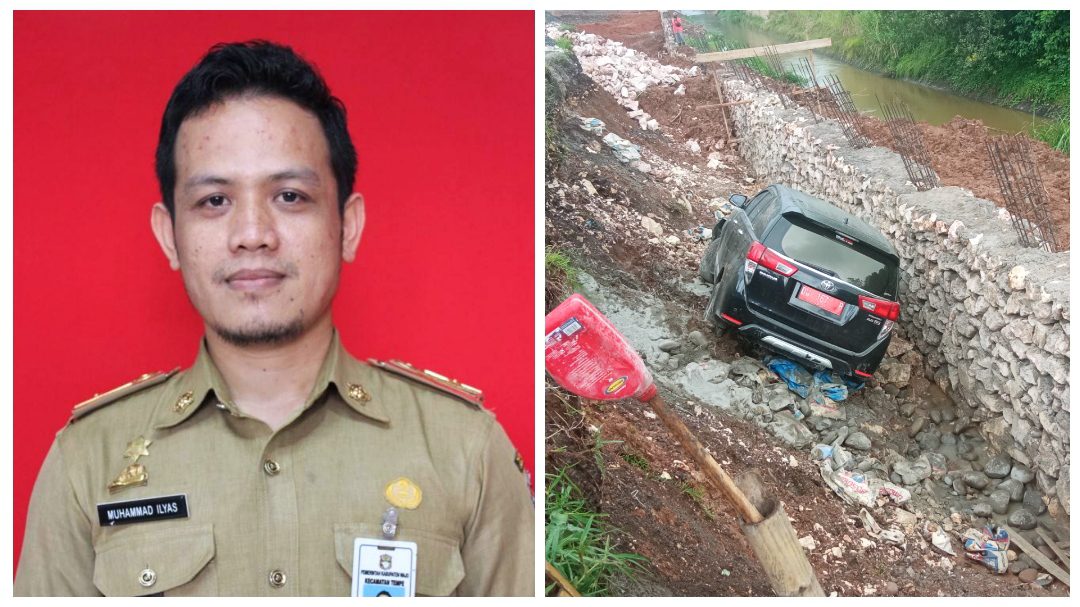 Mobil Dinas Pemkab Wajo Terperosok di Galian Proyek Jalan Poros Bantimurung, Dua Pejabat Nyaris Celaka
