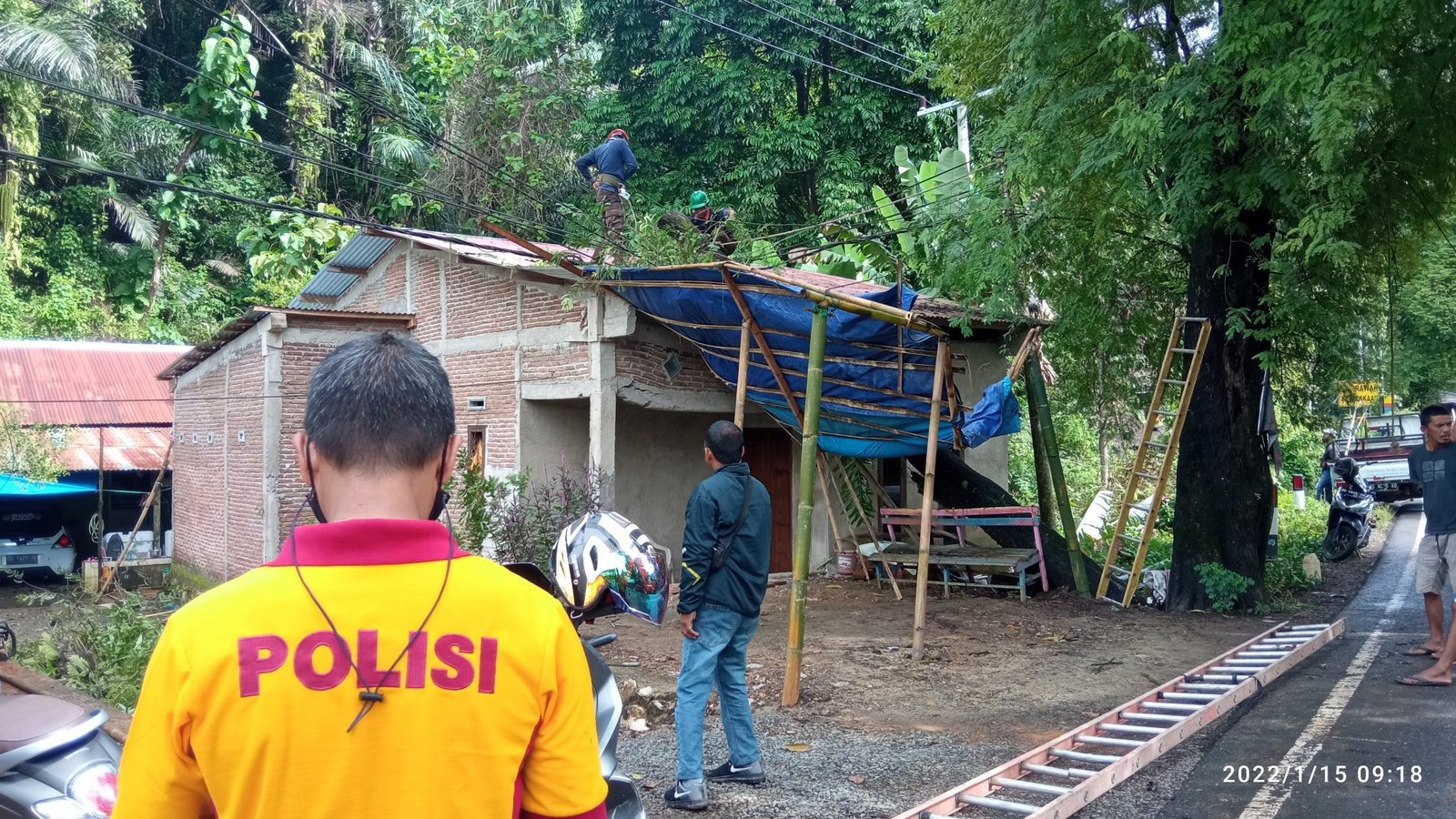 Pohon Tumbang Timpa Rumah dan Jaringan Listrik di Poros Bantimurung