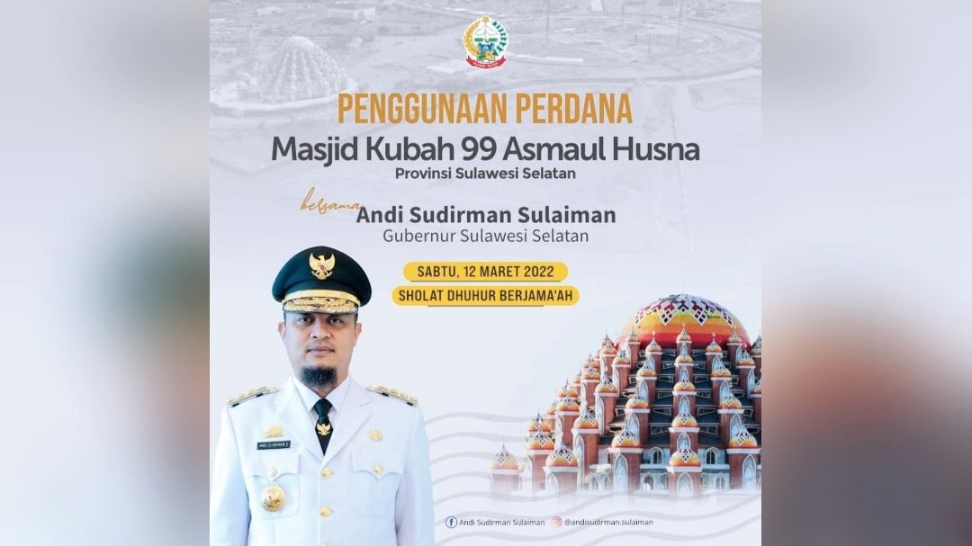 Besok Penggunaan Perdana, Ayo Salat Berjamaah di Masjid Kubah 99 Asmaul Husna