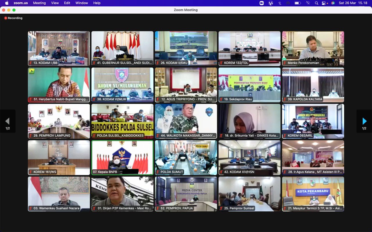 Ikuti Rakor Evaluasi PPKM Luar Jawa-Bali, Gubernur: Kondisi Covid-19 Sulsel Sudah Melandai 2 Ikuti Rakor Evaluasi PPKM Luar Jawa-Bali, Gubernur: Kondisi Covid-19 Sulsel Sudah Melandai
