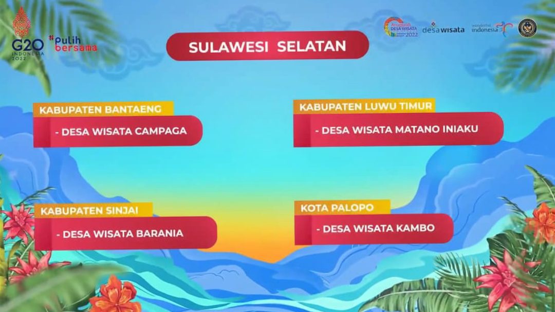 4 Desa Wisata di Sulsel Lolos 50 Besar ADWI 2022 Kemenparekraf