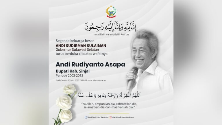 Gubernur Sulsel Sampaikan Duka Cita Meninggalnya Mantan Bupati Sinjai Rudiyanto Asapa 6 Gubernur Sulsel Sampaikan Duka Cita Meninggalnya Mantan Bupati Sinjai Rudiyanto Asapa
