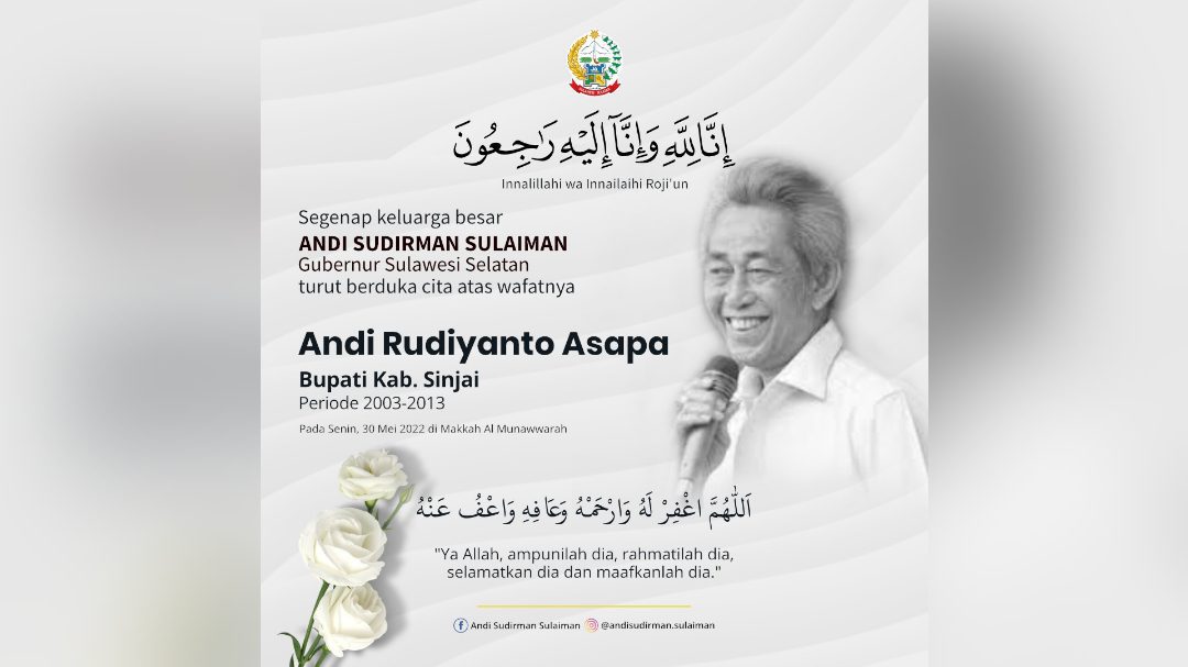 Gubernur Sulsel Sampaikan Duka Cita Meninggalnya Mantan Bupati Sinjai Rudiyanto Asapa 2 Gubernur Sulsel Sampaikan Duka Cita Meninggalnya Mantan Bupati Sinjai Rudiyanto Asapa