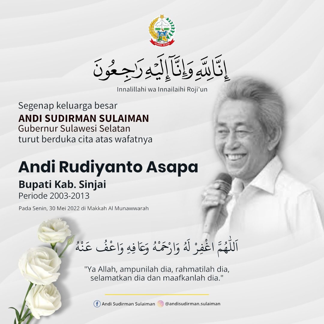 Gubernur Sulsel Sampaikan Duka Cita Meninggalnya Mantan Bupati Sinjai Rudiyanto Asapa 3 Gubernur Sulsel Sampaikan Duka Cita Meninggalnya Mantan Bupati Sinjai Rudiyanto Asapa