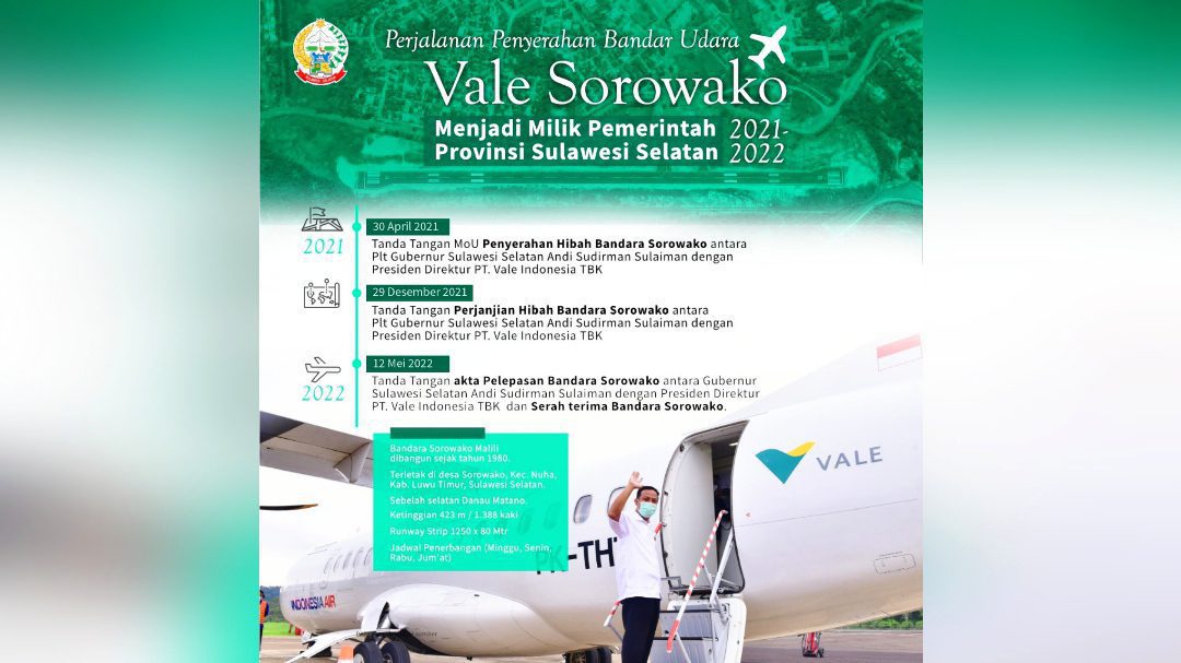 40 Tahun Jadi Milik Asing, 1 Tahun Perjuangan Gubernur Sulsel Alihkan Bandara Sorowako Jadi Milik Pemprov
