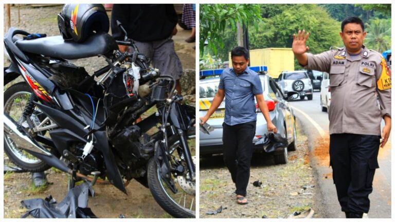 Lakalantas Motor vs Truk Kembali Terjadi Poros Bantimurung