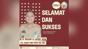 Gubernur Sulsel Tunjuk Pamong Senior Sulkaf S Latief sebagai Plt Kadis PMD Sulsel