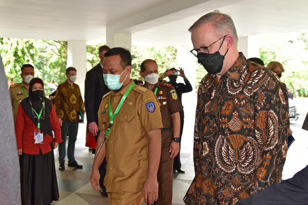 Tiba di Kantor Gubernur, Perdana Menteri Australia Anthony Albanese Disambut Andi Sudirman 