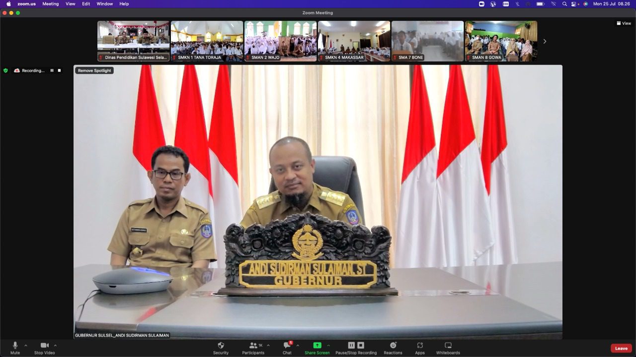 Gubernur Sulsel Beri Arahan Untuk Akselarasi Kinerja Pendidikan Tingkat SMA Sederajat