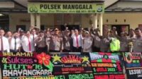 Mapolsek Manggala Dibanjiri Karangan Bunga di HUT Bhayangkara ke-76