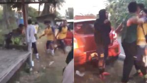 Beredar di Medsos Video Orang Berseragam Bola Keroyok Pengendara Mobil yang Bersama Isteri dan Anaknya di Jeneponto