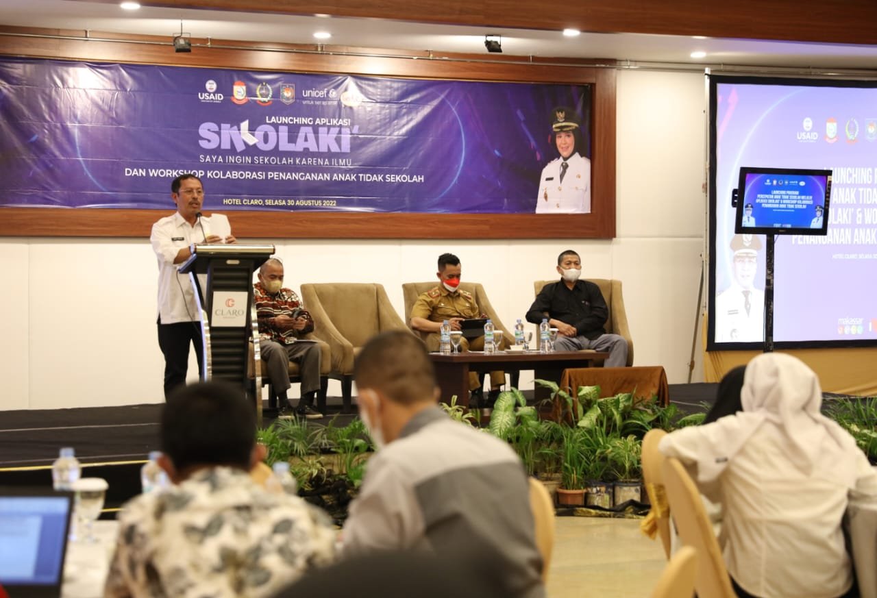 Percepat Penanganan Anak Tidak Sekolah di Makassar, Sekda Launching Aplikasi Sikolaki