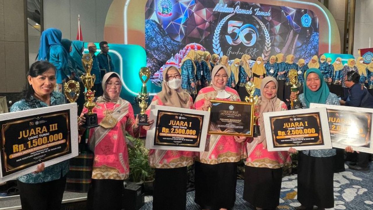 TP PKK Makassar Borong Penghargaan HKG Ke-50 TP PKK Sulsel