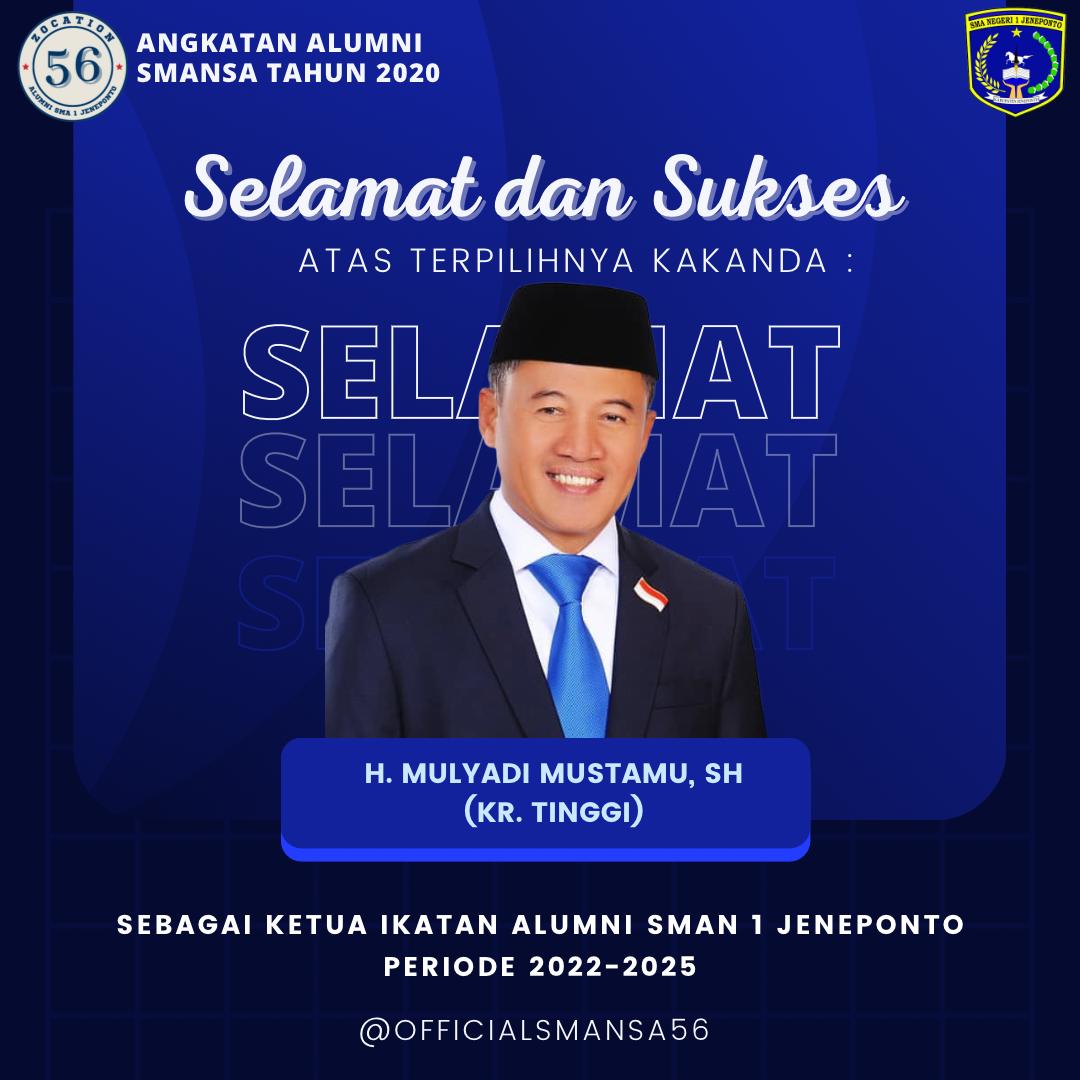 Mubes Pemilihan Pengurus IKA SMANSA 1 Jeneponto, Mulyadi Mustamu Terpilih Aklamasi Jadi Ketua