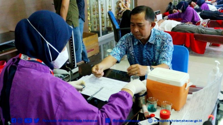 Bantu PMI Sediakan Stok Darah, PDAM Makassar Rutin Gelar Donor Darah