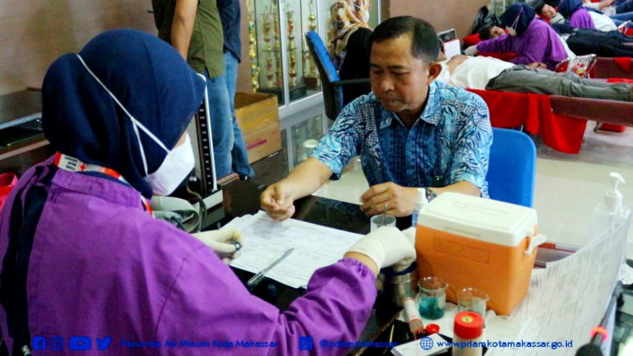 Bantu PMI Sediakan Stok Darah, PDAM Makassar Rutin Gelar Donor Darah