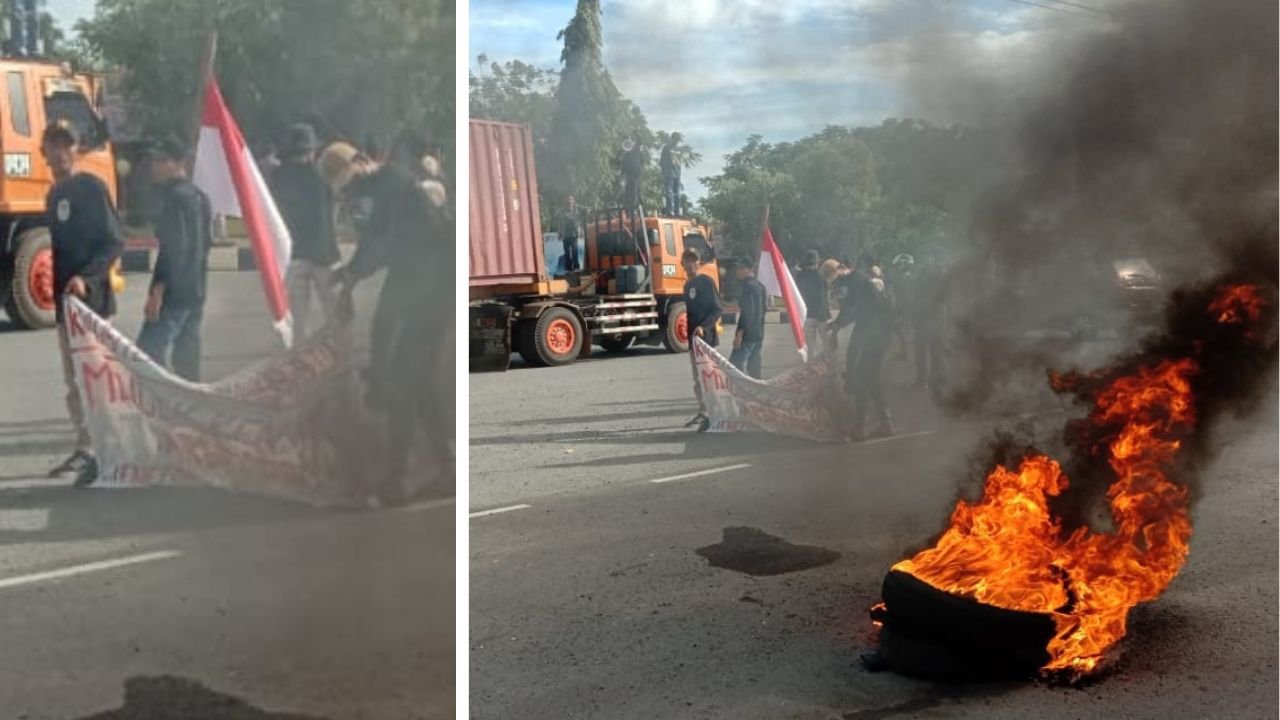 Tolak Kenaikan Harga BBM, Aktivis Kodam Turatea Sandera Mobil Kontainer di Jeneponto