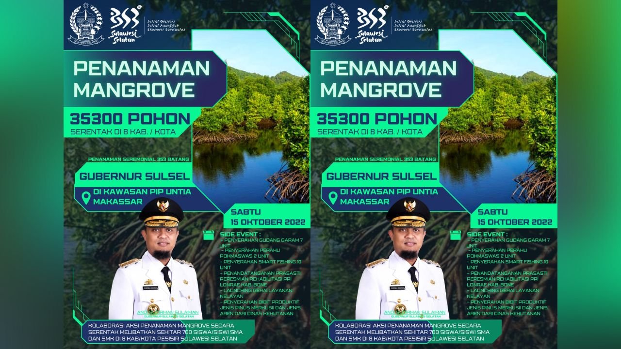 Besok, Gubernur Andi Sudirman Pimpin Penanaman 35.300 Pohon Mangrove