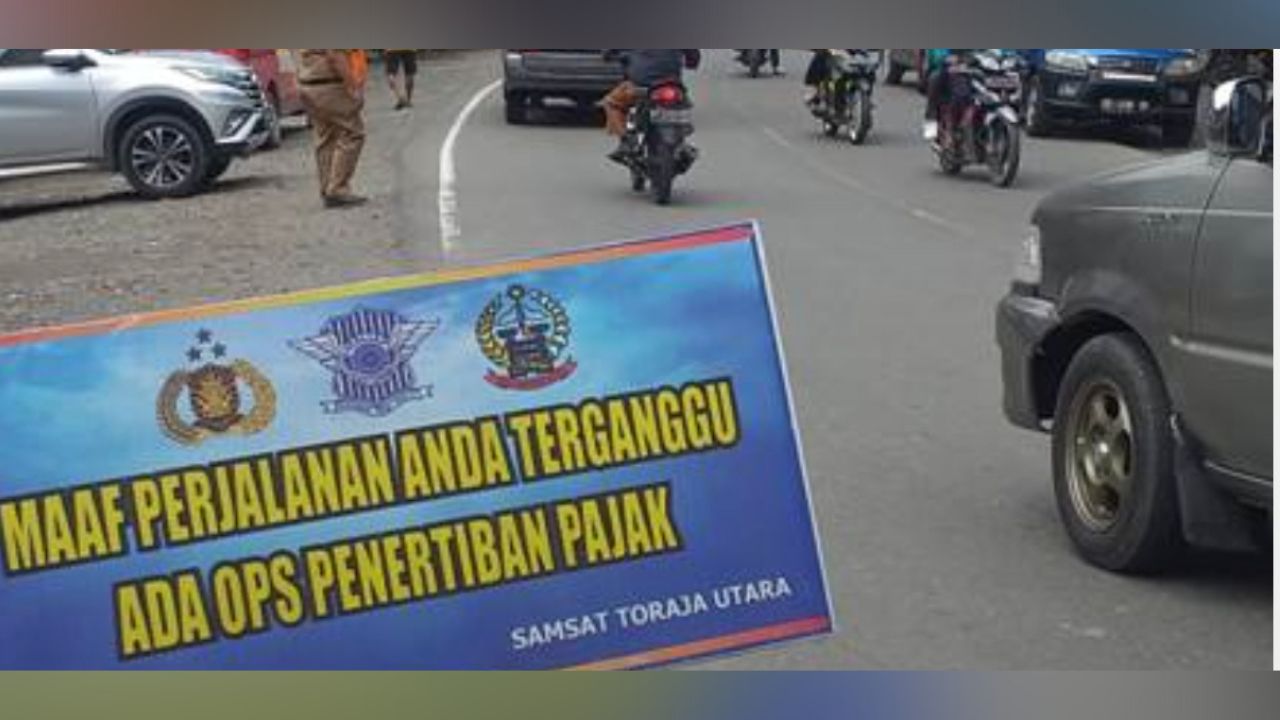 Samsat Toraja Utara Gelar Penertiban Pajak Kendaraan di Jalan Tagari Rantepao