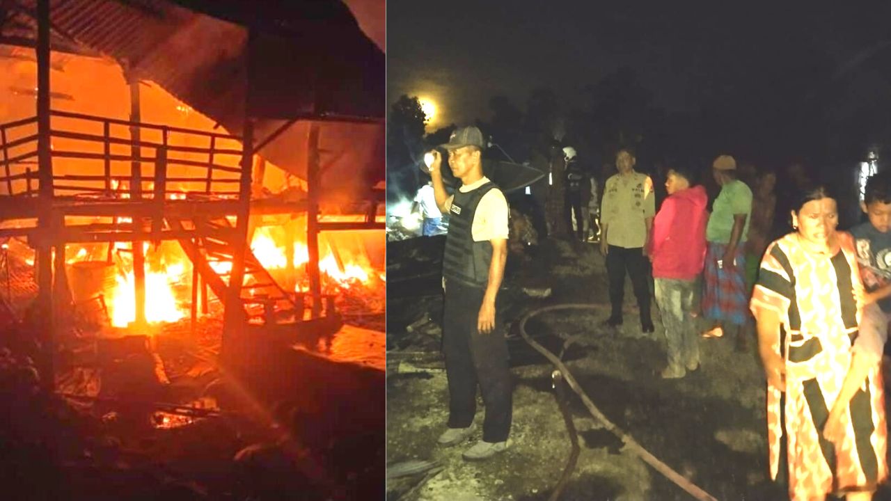 Tiga Rumah Ludes Dilalap Api di Desa Bontoujung Jeneponto