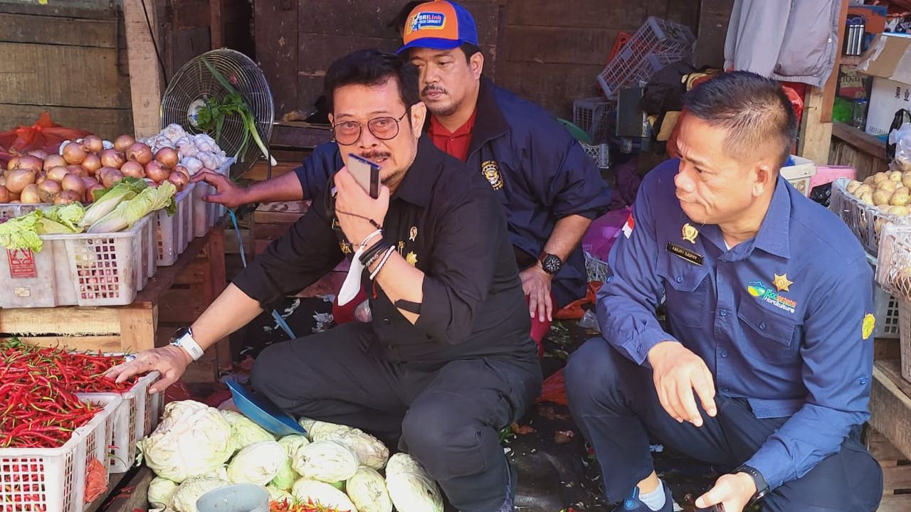 Sidak Pasar Terong, SYL: Harga Masih Stabil Bahkan Banyak yang Mengalami Penurunan Harga