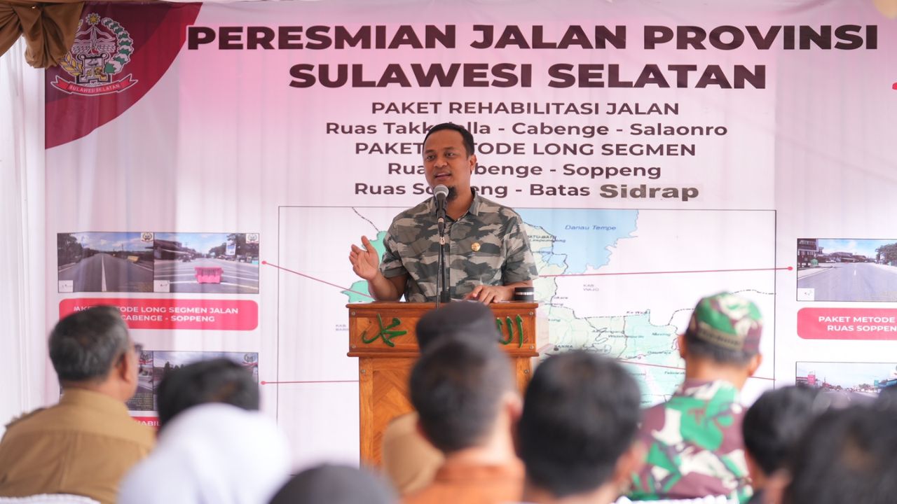 Gubernur Andi Sudirman Resmikan Dua Ruas Jalan Provinsi Sepanjang 50 Km di Soppeng