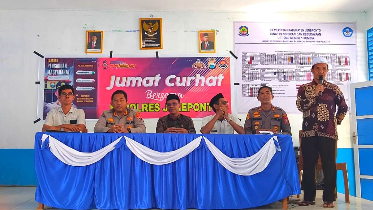 Kapolres Jeneponto Jumat Curhat di SMPN 1 Rumbia, Kepsek: Terima Kasih Atas Motivasinya kepada Anak²