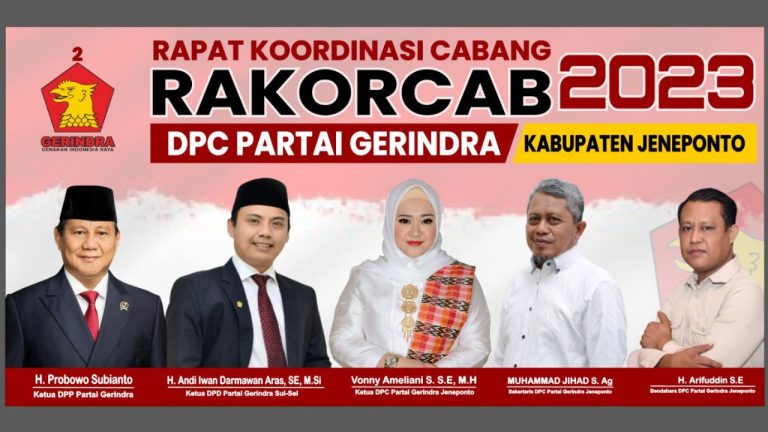 DPP Ganti Ketua DPC Partai Gerindra Jeneponto, Kini Resmi Dijabat Vonny Ameliani Suardi 8 Partai Gerindra Jeneponto