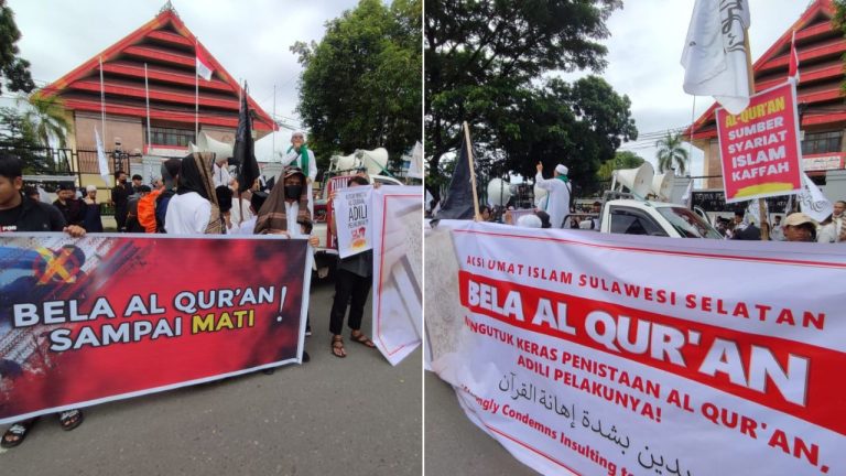 Aksi Umat Islam Sulsel Bela Al-Qur'an: Mengutuk Keras Penistaan Al-Qur'an Adili Pelakunya 6 Aksi Umat Islam Sulsel Bela Al-Qur'an: Mengutuk Keras Penistaan Al-Qur'an Adili Pelakunya