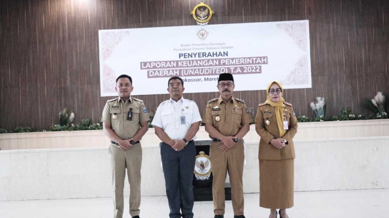 Serahkan LKPD Unaudited 2022, Wabup Gowa Optimis Raih WTP ke-11 Kalinya