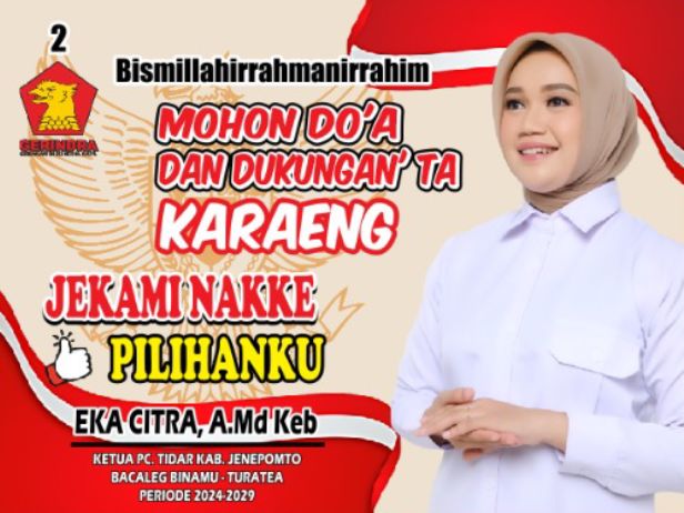 Maju di Dapil 1 No Urut 1 Partai Gerindra, Kades Tanjonga Yakin Anaknya Eka Citra Menang di Pilcaleg Jeneponto 2 Maju di Dapil 1 Nomor Urut 1 Partai Gerindra, Kades Tanjonga Yakin Anaknya Eka Citra Menang di Pilcaleg Jeneponto