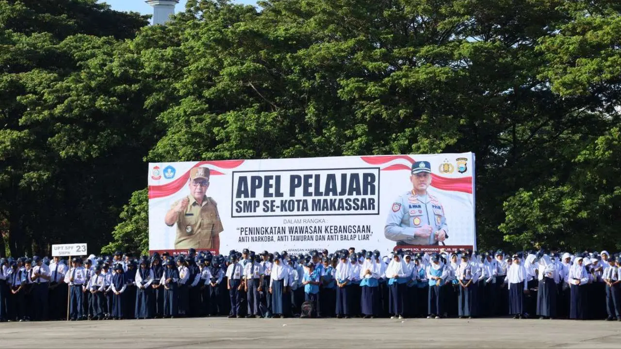 Apel Pelajar SMP se-Kota Makassar: Danny Pomanto Ajak Perangi Narkoba Hingga Hoax