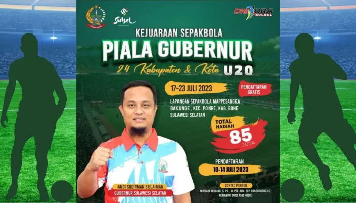 Kejuaraan Sepak Bola Piala Gubernur U20 Bakal Diikuti 24 Kab/Kota se-Sulsel Berhadiah Rp85 Juta