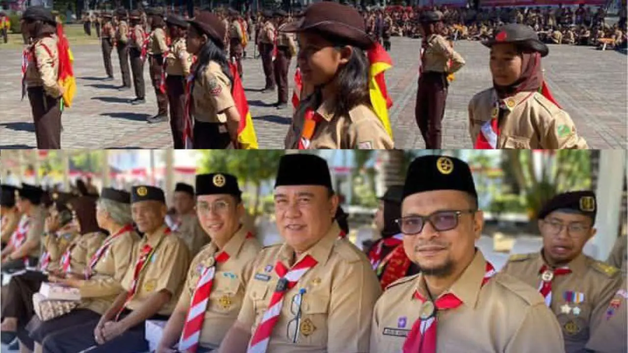 Kadisdag Makassar Hadiri Apel Besar Gerakan Pramuka Sulawesi Selatan