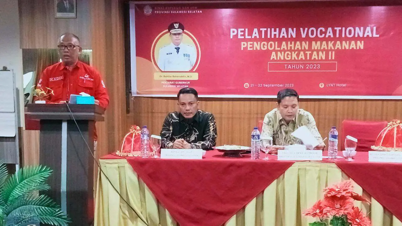 Kadiskop UKM Sulsel Buka Pelatihan Vocational Pengolahan Makanan