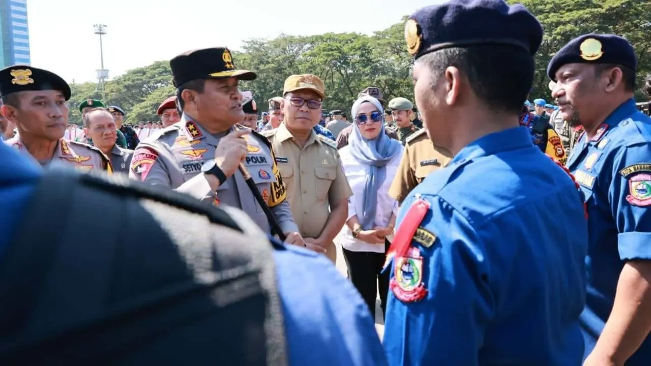 Danny Pomanto-Kapolda Sulsel-Pj Gubernur Kompak Gelar Pasukan Mantap Brata Menuju Pemilu Damai