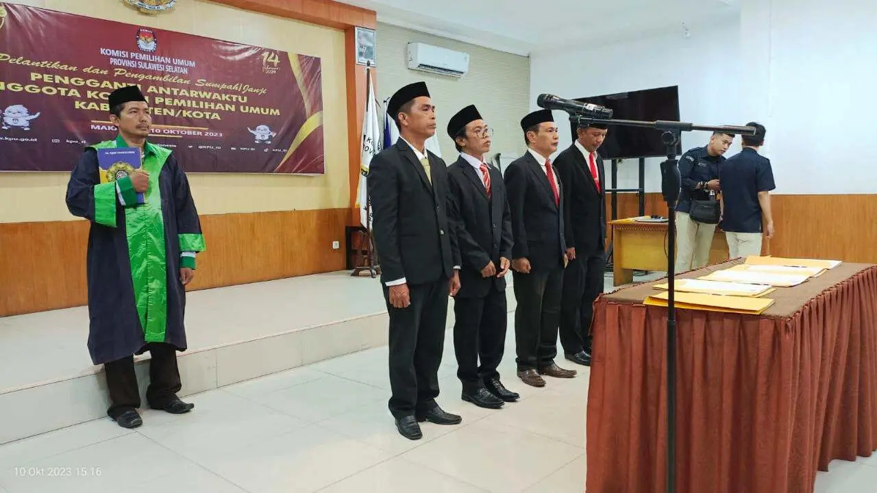 KPU RI Resmi Lantik PAW Komisioner KPU Jeneponto Azhari Gantikan Muhammad Alwi