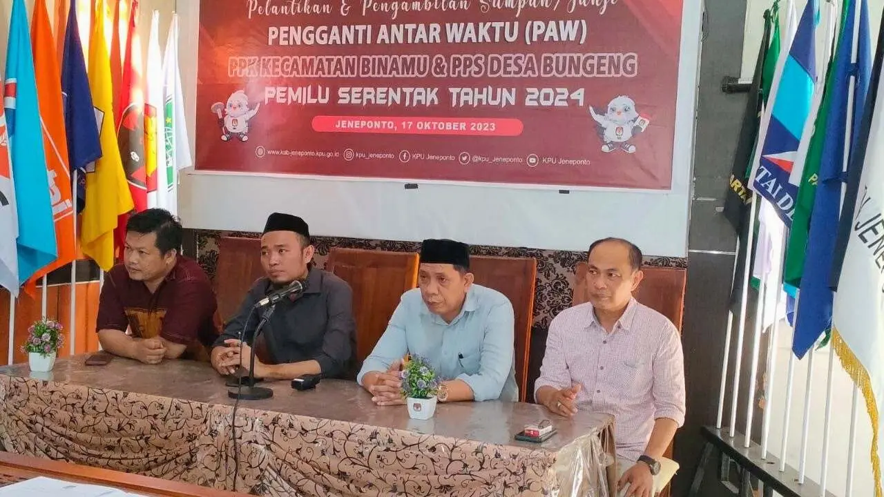 Pelantikan PAW PPK Binamu-PPS Bungeng, Ketua KPU Jeneponto: Penyelenggara Main-main Sanksinya Pemberhentian