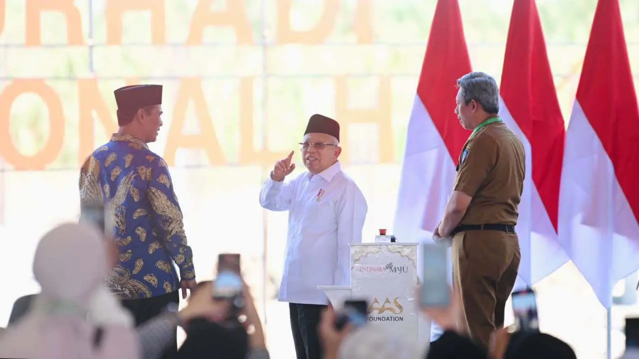 Pj Sekda Dampingi Wapres Ma'ruf Amin Ground Breaking Masjid Hj Andi Nurhadi dan AAS International Hospital