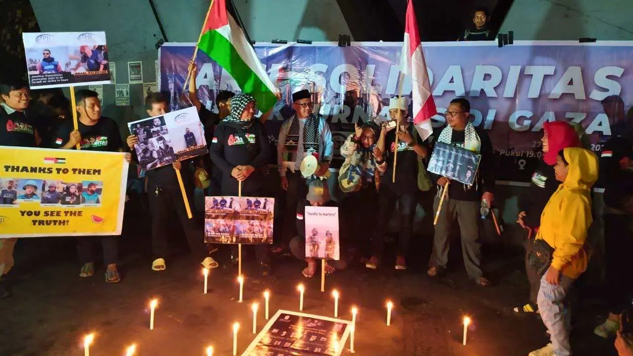 Aksi Solidaritas Jurnalis di Gaza-Koalisi Jurnalis Sulsel