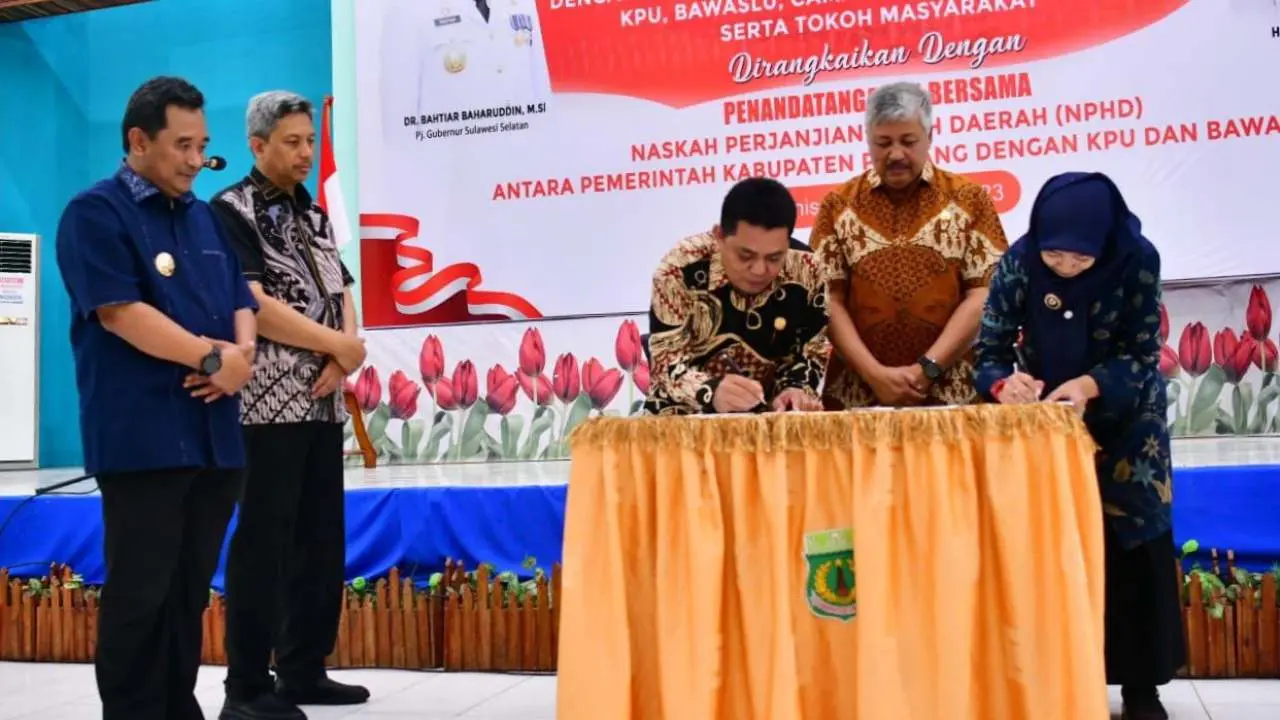 Pinrang Jadi Daerah Ke-13 Teken NPHD, Pj Gubernur Bahtiar Apresiasi Sinergi di Daerah