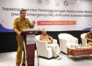 Pj Sekprov Buka Tabletop Exercise Penanggulangan Kedaruratan Kesehatan di Sulsel