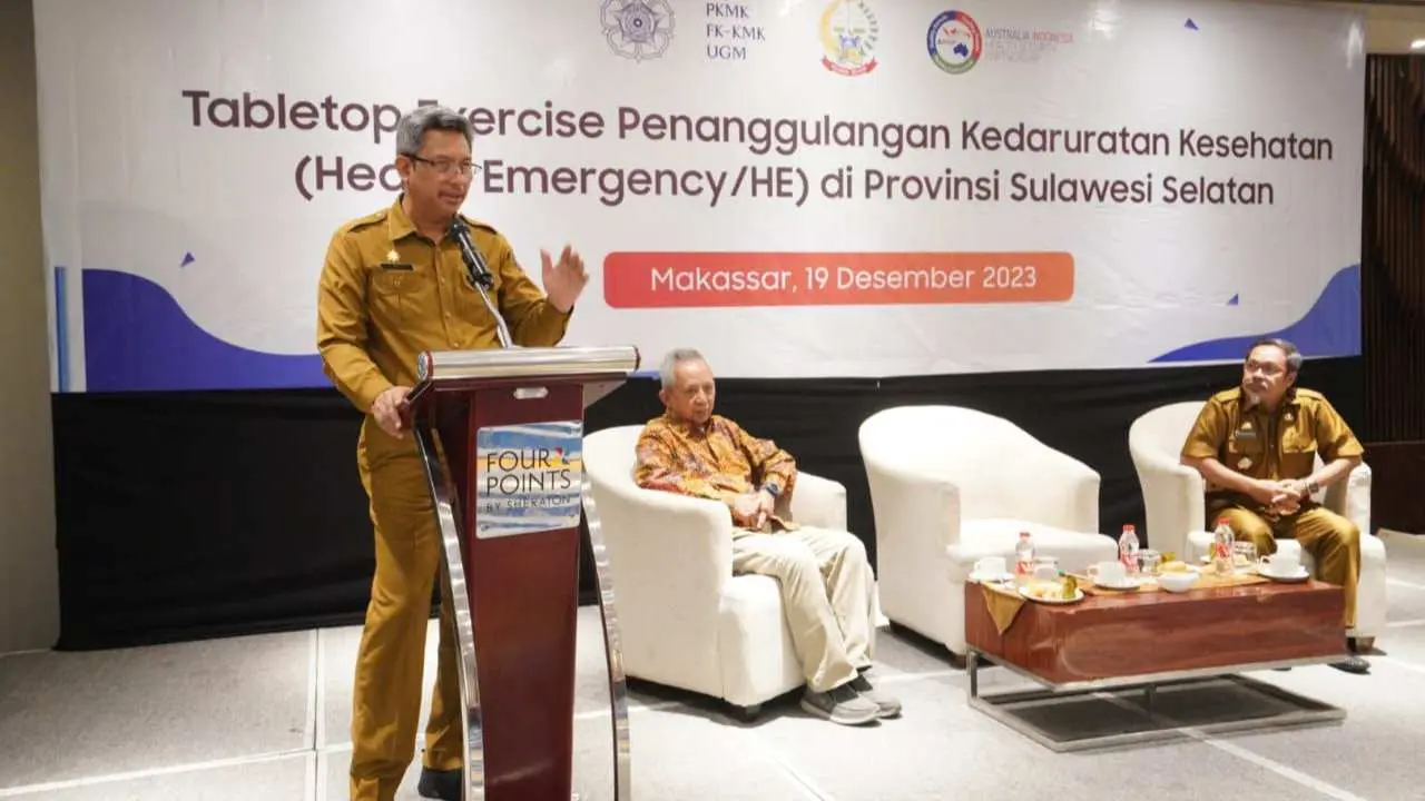 Pj Sekprov Buka Tabletop Exercise Penanggulangan Kedaruratan Kesehatan di Sulsel